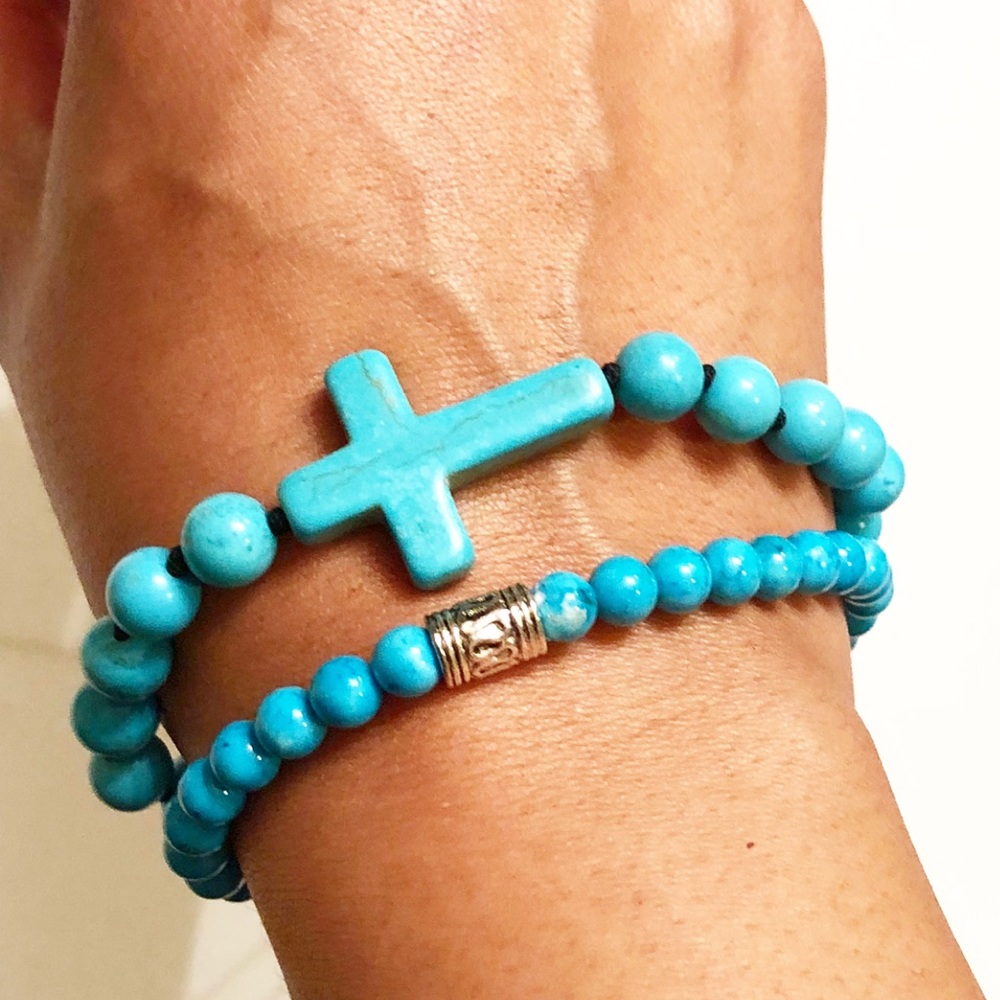 🆕Blue Magnesite Fashion Stretch Bracelet